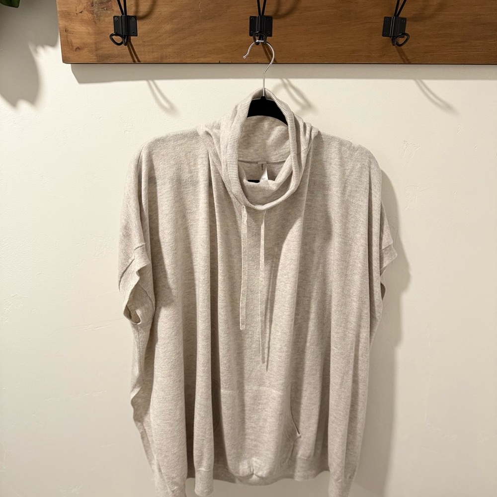 Elegant Cream Cowl Neck Poncho